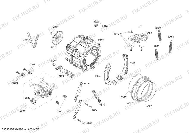 Взрыв-схема стиральной машины Bosch WAP24269TC Serie | 6 - Схема узла 03